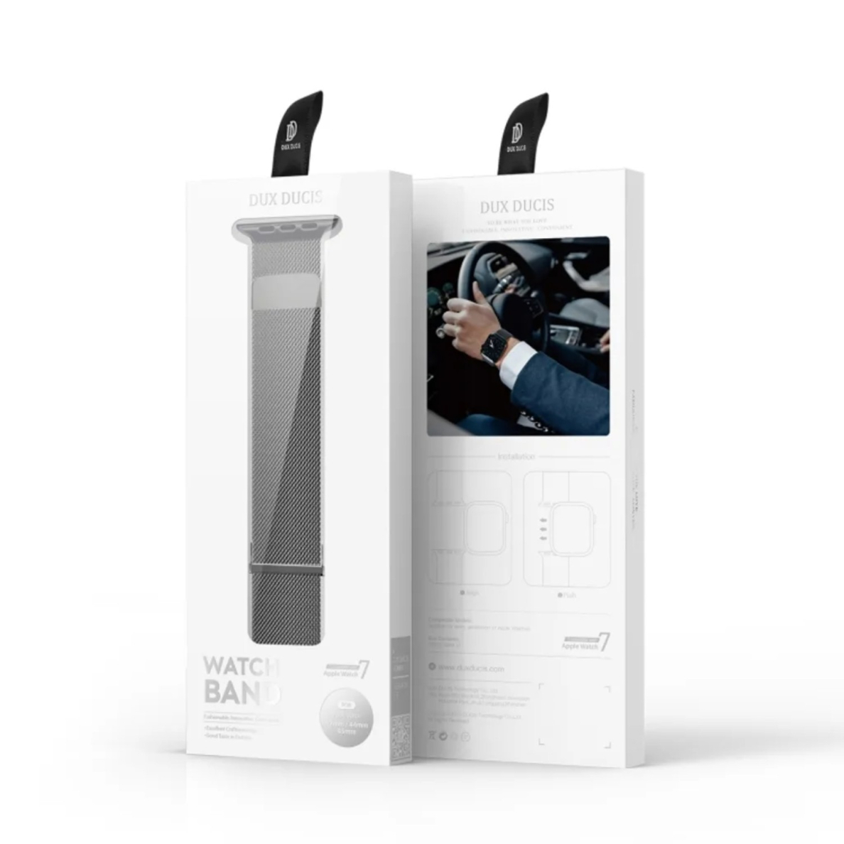 DUX DUCIS Milanese stainless steel magnetic apyrankė Apple Watch Graphite 42/44/45/46/49 mm 4