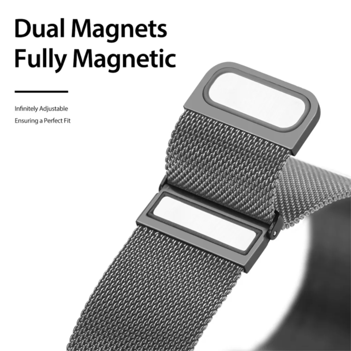 DUX DUCIS Milanese stainless steel magnetic apyrankė Apple Watch Graphite 42/44/45/46/49 mm 1