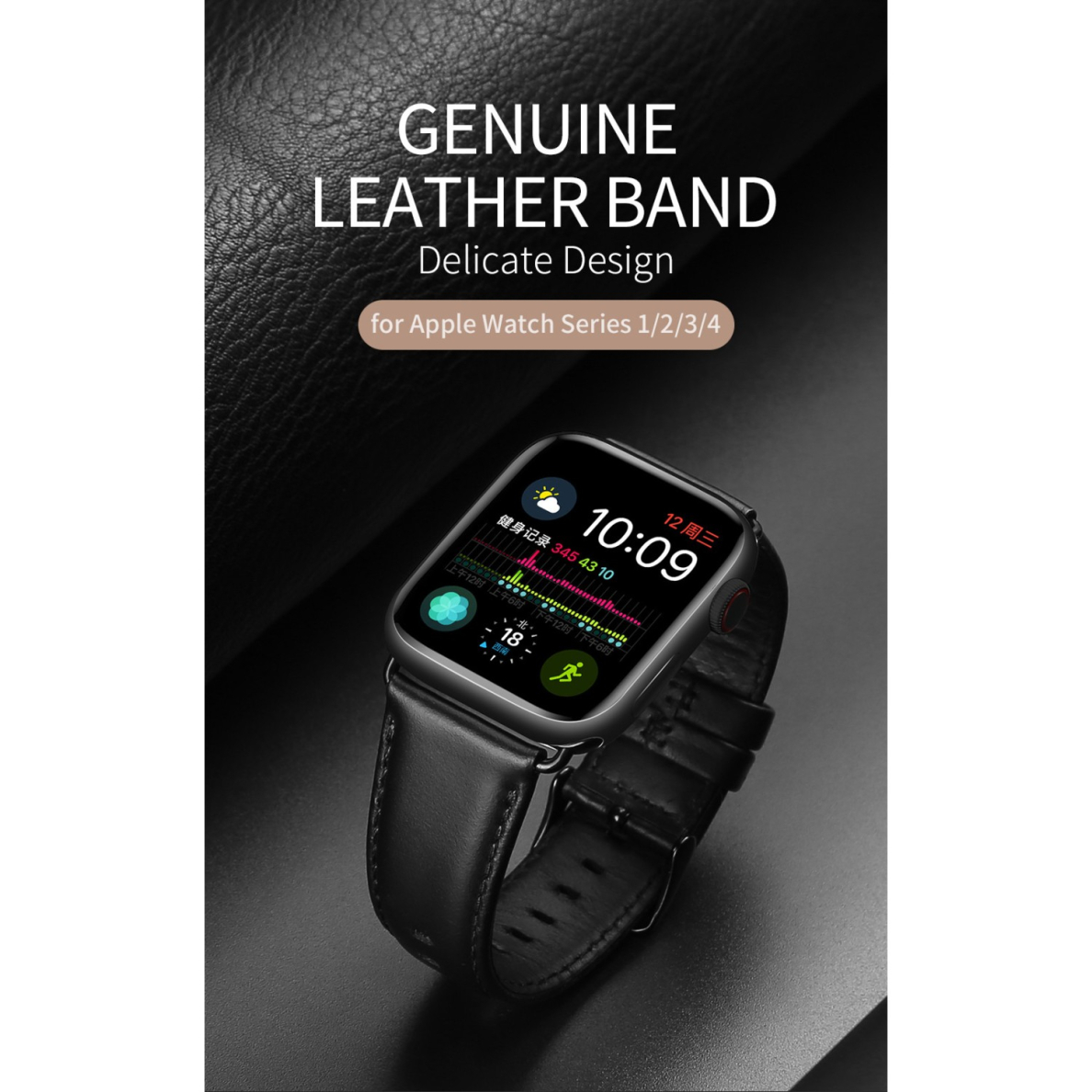 DUX DUCIS odinė apyrankė Apple Watch black 42/44/45/46/49 mm 2