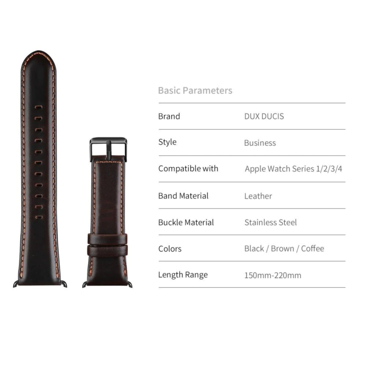 DUX DUCIS odinė apyrankė Apple Watch coffee 38/40/41/42 mm 2