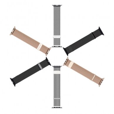 DUX DUCIS Milanese stainless steel magnetic apyrankė Apple Watch Graphite 38/40/41/42 mm 1