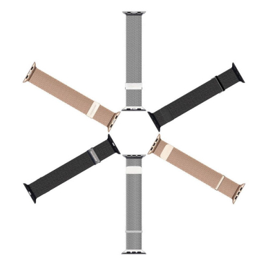 DUX DUCIS Milanese stainless steel magnetic apyrankė Apple Watch Black 42/44/45/46/49 mm 1