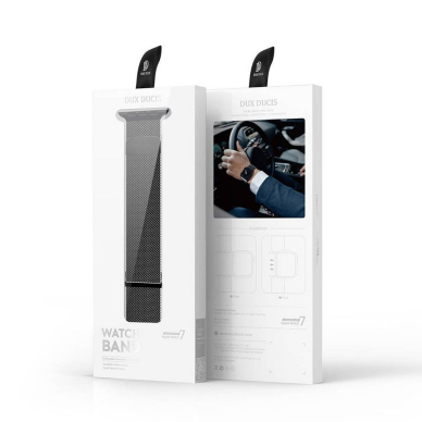 DUX DUCIS Milanese stainless steel magnetic apyrankė Apple Watch Black 42/44/45/46/49 mm 9