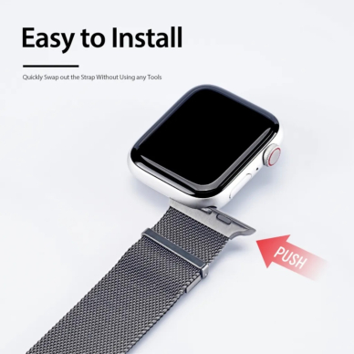 DUX DUCIS Milanese stainless steel magnetic apyrankė Apple Watch Graphite 42/44/45/46/49 mm 2