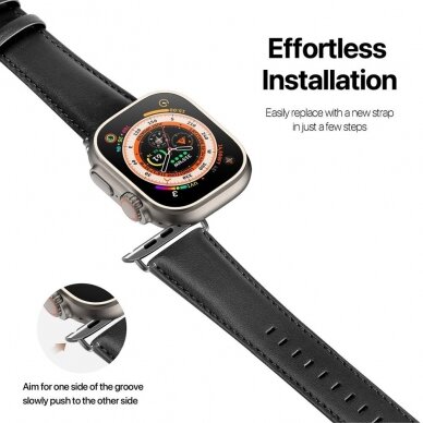 DUX DUCIS YS leather apyrankė Apple Watch Black 38/40/41/42 mm 2
