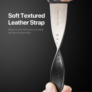 DUX DUCIS YS leather apyrankė Apple Watch Black 42/44/45/46/49 mm 3