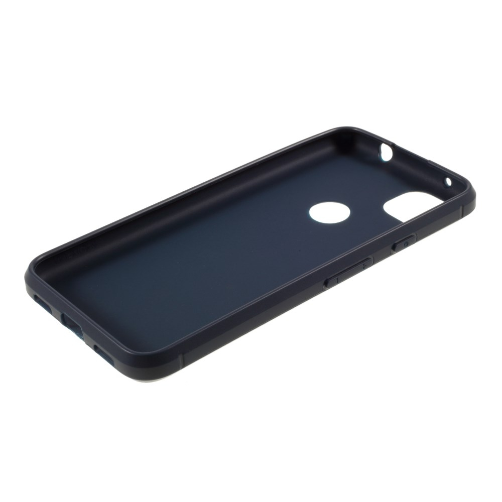 Google Pixel 4A mėlyna CARBON FIBER nugarėlė 4