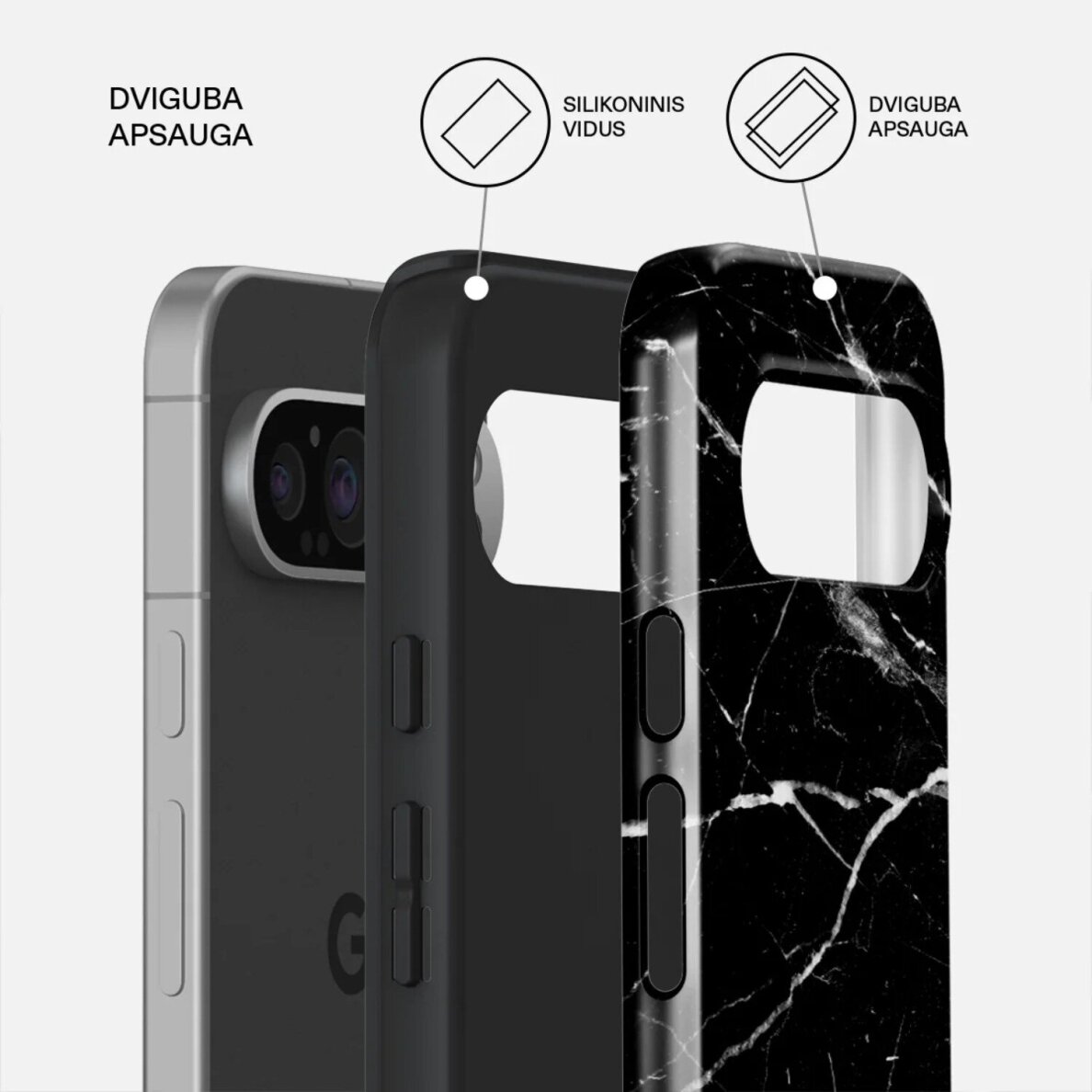 Google Pixel 9 PRO XL Noir Origin Tough BURGA nugarėlė 1