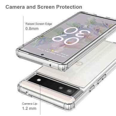 Google Pixel 6a skaidri Acrylic+TPU nugarėlė 1