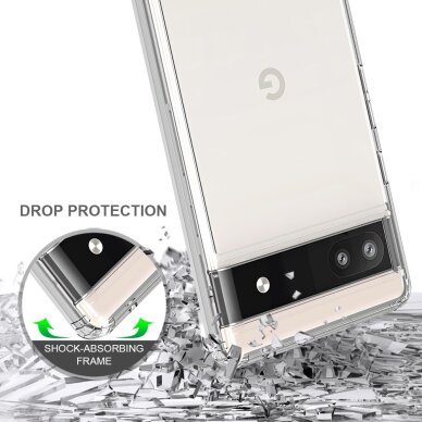 Google Pixel 6a skaidri Acrylic+TPU nugarėlė 2