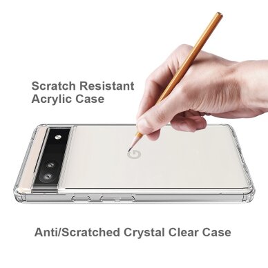 Google Pixel 6a skaidri Acrylic+TPU nugarėlė 3