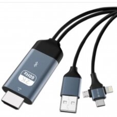 HDMI Storm Devia 3 in 1 laidas (HDMI to Type-c/Micro/iPhone)