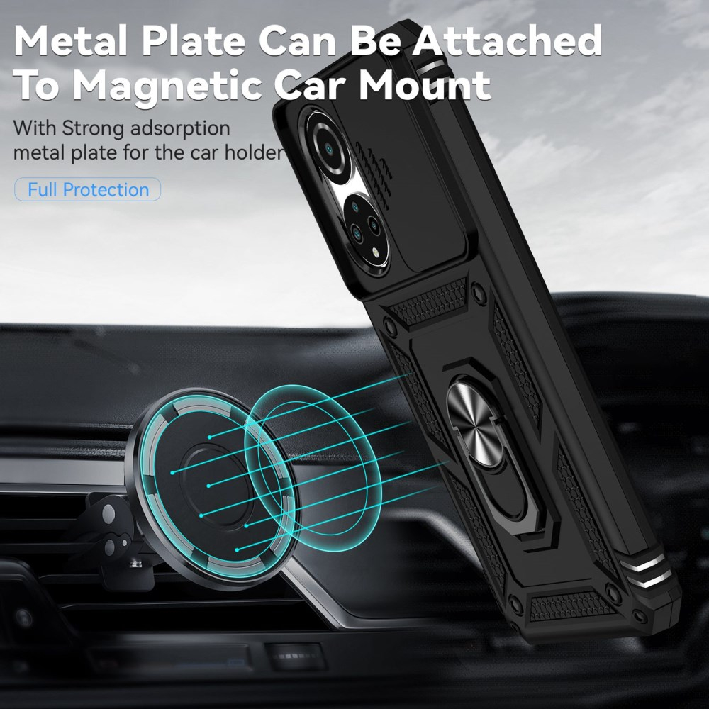 Honor X7 juoda Tracy RING ARMOR WITH CAMSHIELD nugarėlė 3