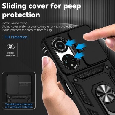 Honor X7 juoda Tracy RING ARMOR WITH CAMSHIELD nugarėlė 5