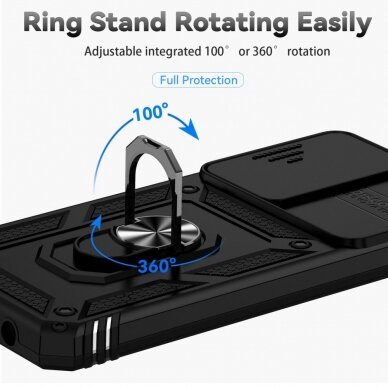 Honor X7 juoda Tracy RING ARMOR WITH CAMSHIELD nugarėlė 6