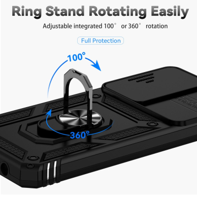 Honor X7 juoda Tracy RING ARMOR WITH CAMSHIELD nugarėlė 6