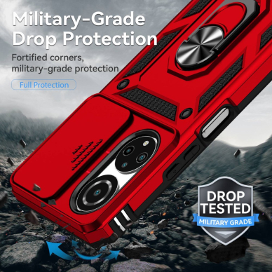 Honor X7 raudona Tracy RING ARMOR WITH CAMSHIELD nugarėlė 7