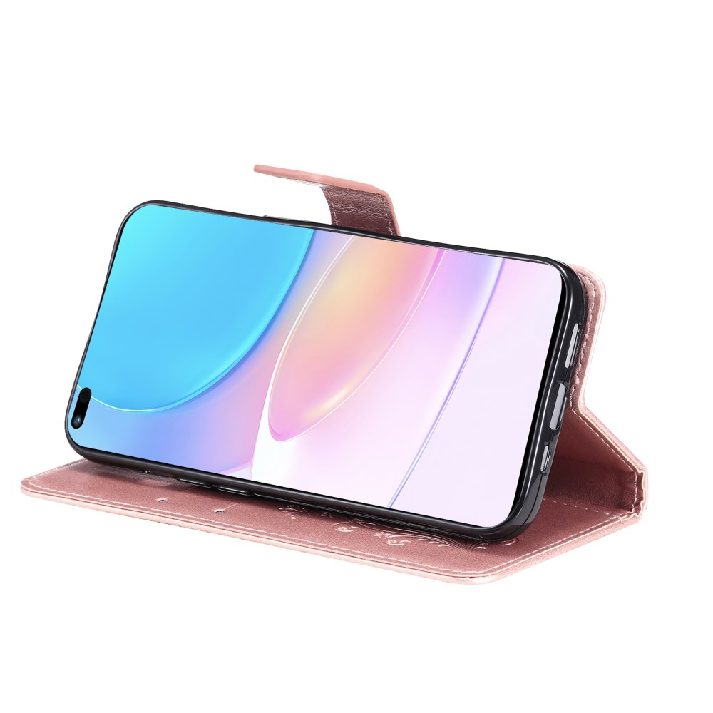 Huawei NOVA 8i/Honor 50 Lite rausvas Tracy K.FLEXI dėklas Butterflies 4