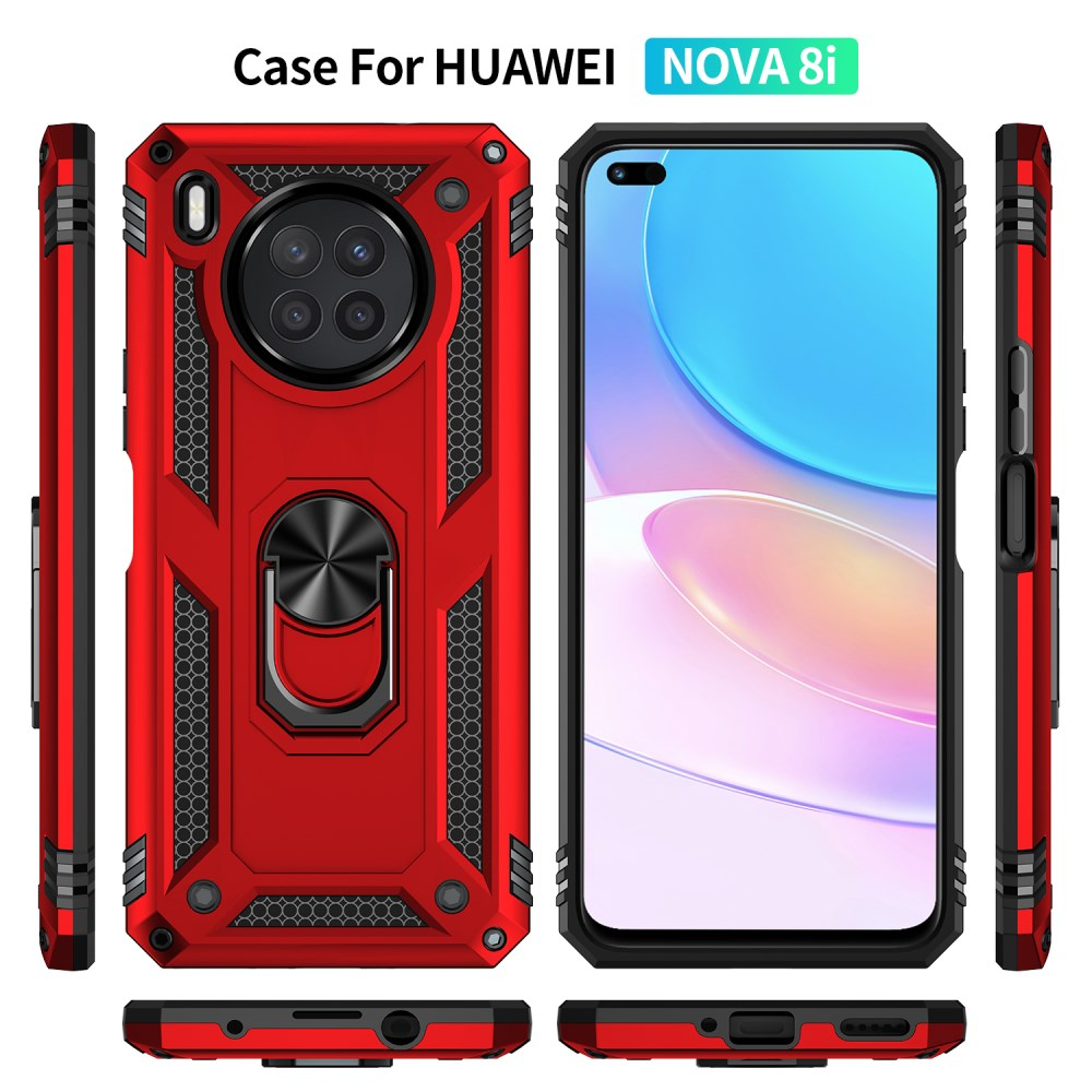 Huawei NOVA 8i/Honor 50 Lite Tracy raudona STRONG RING ARMOR nugarėlė 7