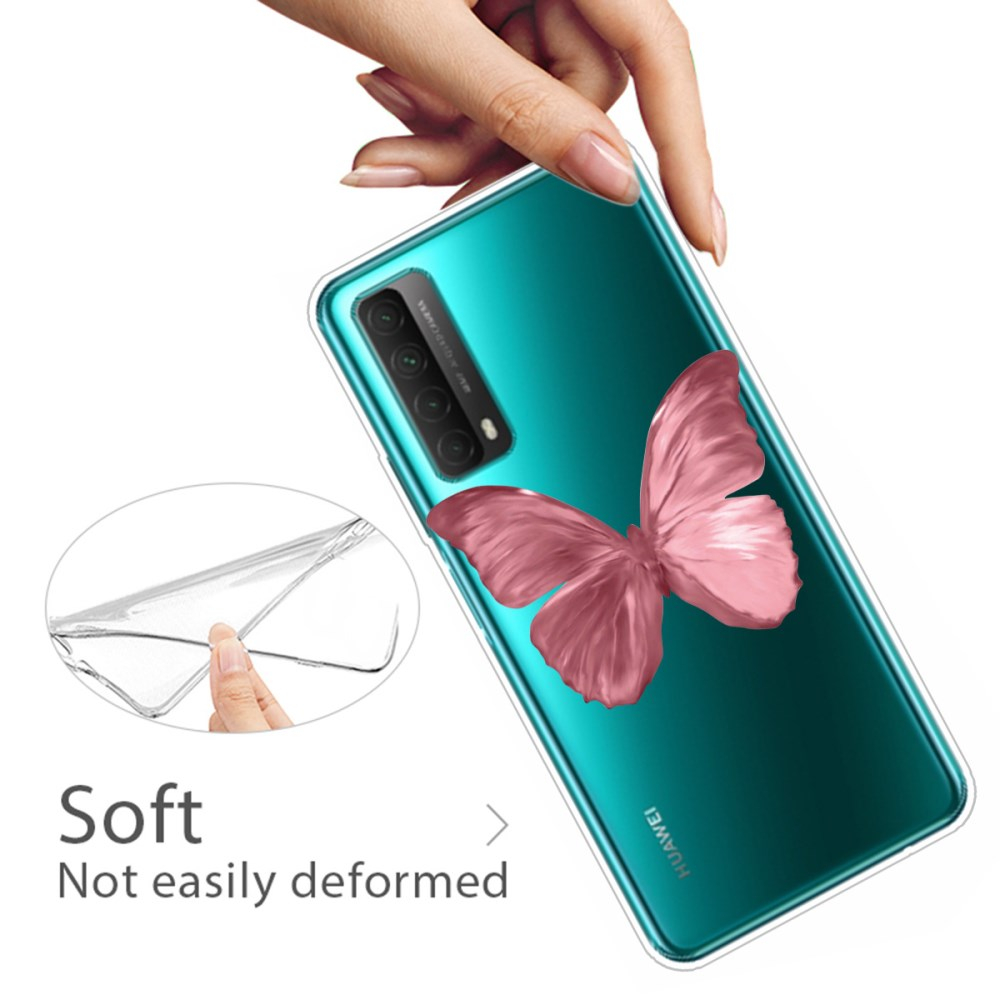Huawei P Smart 2021 Tracy clear nugarėlė Pink Butterfly 1