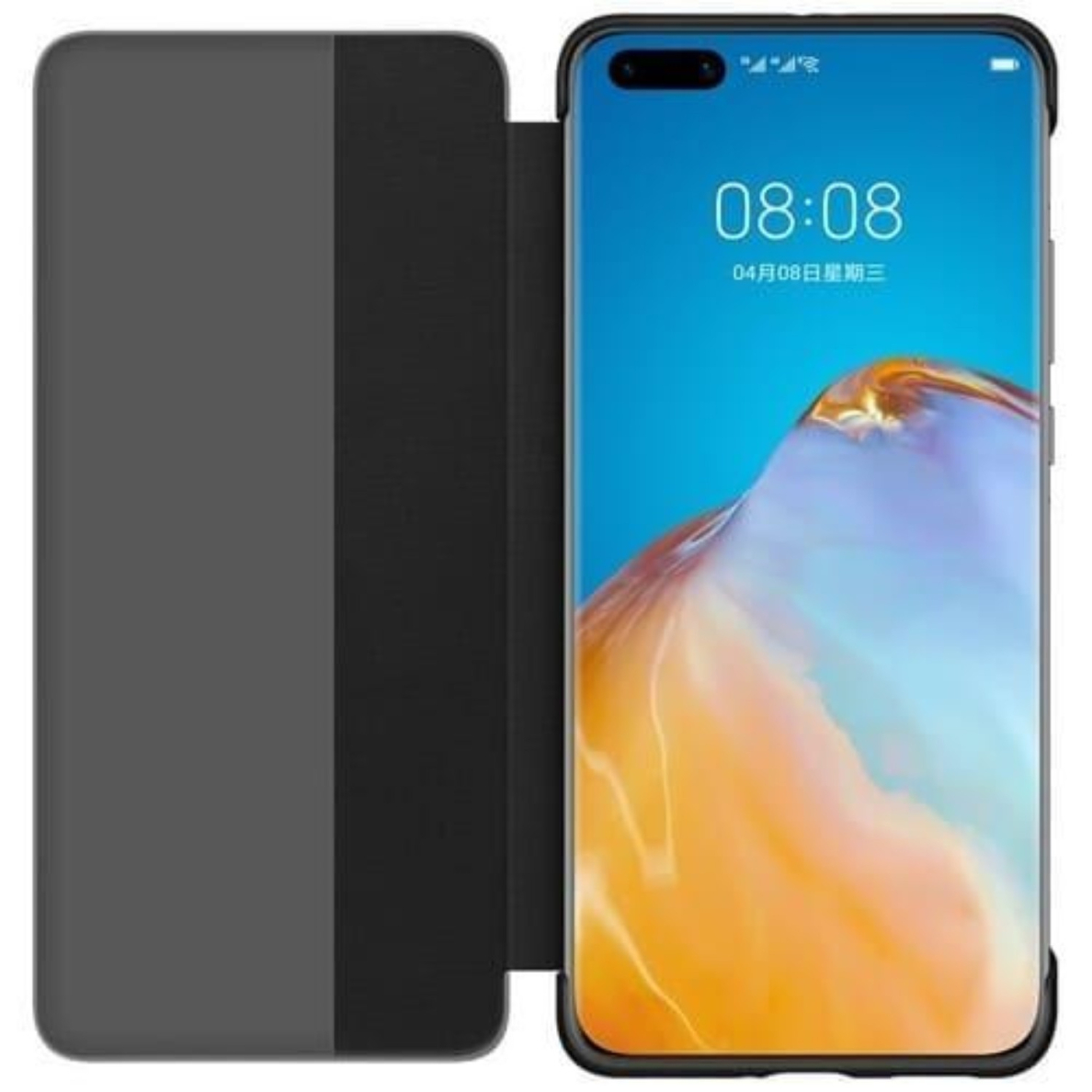Huawei P40 juodas originalus dėklas Smart View 1