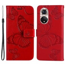 Huawei NOVA 9/Honor 50 raudonas Tracy K.FLEXI dėklas Butterflies