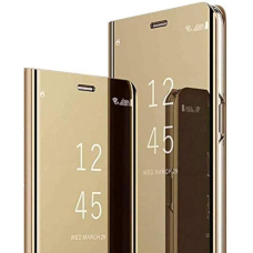 Huawei P Smart 2019/ Honor 10 Lite aukso spalvos VIEW WINDOW dėklas