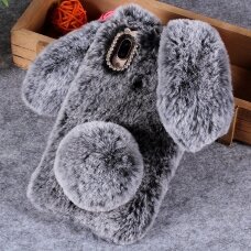 Huawei P20 Lite dark grey nugarėlė Fluffy rabbit