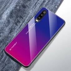 Huawei P30 mėlyna+rožinė tracy GLASS nugarėlė