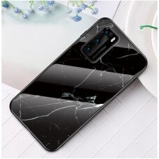 Huawei P40 marble glass nugarėlė Black