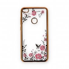 Huawei P9Lite2017 aukso spalvos perfect FLOWERS nugarėlė