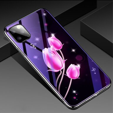 Huawei Y9 2019 BLUE RAY GLASS nugarėlė Bubbles&Flowers