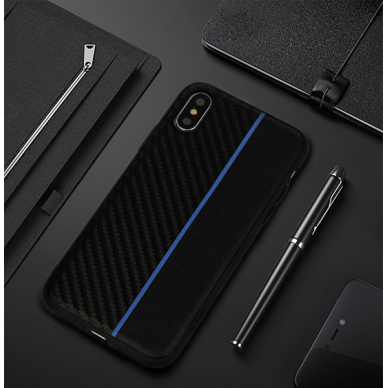 Huawei Mate 20 Lite juoda+raudona MOTO CARBON nugarėlė 2