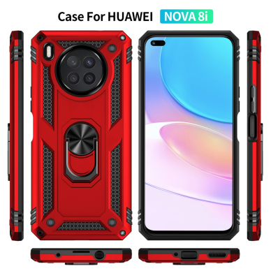 Huawei NOVA 8i/Honor 50 Lite Tracy raudona STRONG RING ARMOR nugarėlė 7