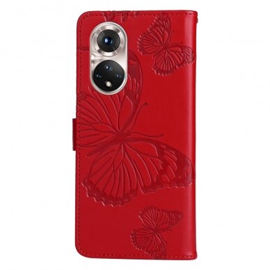 Huawei NOVA 9/Honor 50 raudonas Tracy K.FLEXI dėklas Butterflies 2