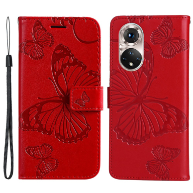 Huawei NOVA 9/Honor 50 raudonas Tracy K.FLEXI dėklas Butterflies