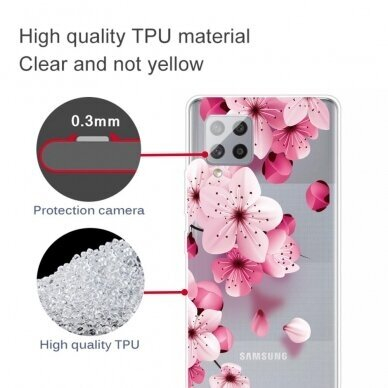 Huawei P Smart 2021 Tracy clear nugarėlė Pink Flower 3 Huawei P Smart 2021 Tracy clear nugarėlė Pink Flower 3