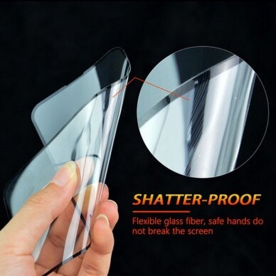 Huawei P20 apsauginis black 3D FLEXIBLE stiklas 4