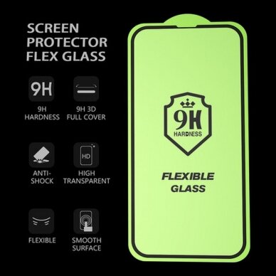 Huawei P20 apsauginis black 3D FLEXIBLE stiklas 6