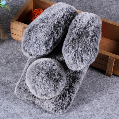 Huawei P20 Lite dark grey nugarėlė Fluffy rabbit 1