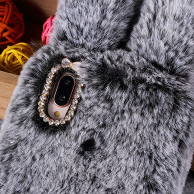 Huawei P20 Lite dark grey nugarėlė Fluffy rabbit 3