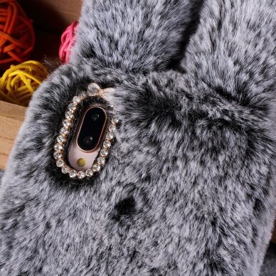 Huawei P20 Lite dark grey nugarėlė Fluffy rabbit 3