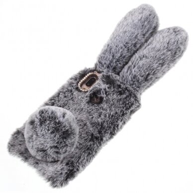 Huawei P20 Lite dark grey nugarėlė Fluffy rabbit 5