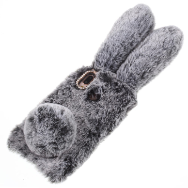 Huawei P20 Lite dark grey nugarėlė Fluffy rabbit 5