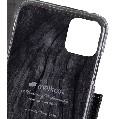 Huawei P30 juodas odinis MELKCO WALLET BOOK dėklas 3