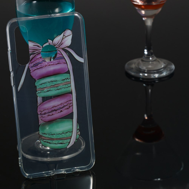 Huawei P30 Lite tracy clear nugarėlė Macarons 4