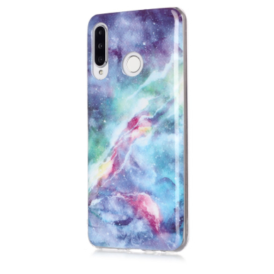 Huawei P30 Lite tracy nugarėlė Sky Marble blue 1