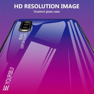 Huawei P30 mėlyna+rožinė tracy GLASS nugarėlė 5