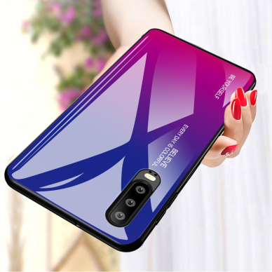 Huawei P30 mėlyna+rožinė tracy GLASS nugarėlė 7