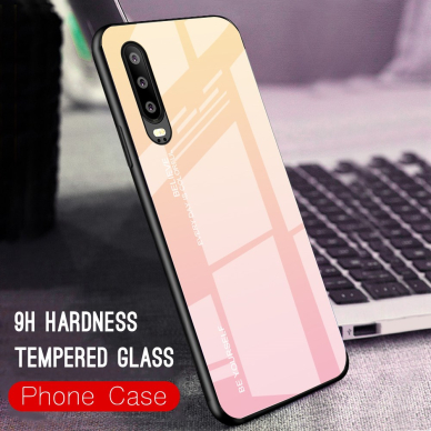 Huawei P30 rausva tracy GLASS nugarėlė 1